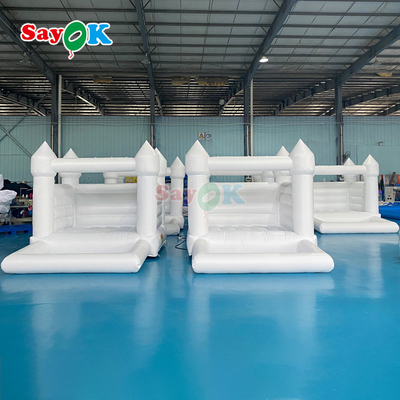 Sayok บูมเซอร์งานแต่งงานเป่าลมขนาดเล็ก PVC แบบกำหนดเอง บ้านกระโดดเป่าลมสีชมพูสำหรับงานปาร์ตี้กลางแจ้ง