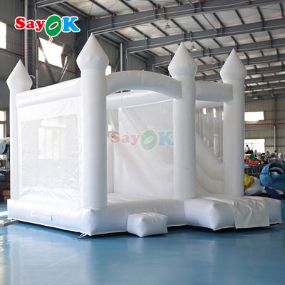 Sayok ชุดสไลด์เป่าลม PVC เชิงพาณิชย์ ชุดสไลด์เป่าลมสีขาวสำหรับงานแต่งงาน