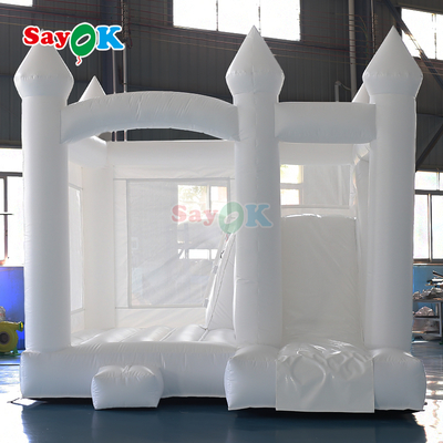Sayok ชุดสไลด์เป่าลม PVC เชิงพาณิชย์ ชุดสไลด์เป่าลมสีขาวสำหรับงานแต่งงาน