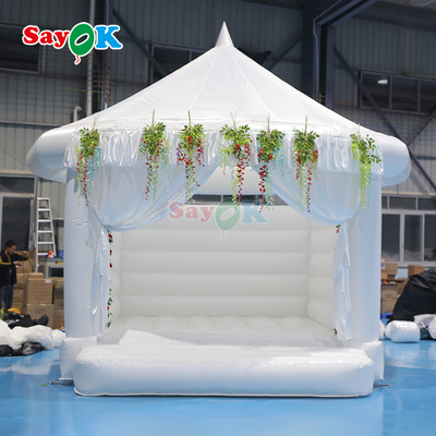 Sayok บ้านลมเป่าสีขาว ปราสาทเด้งดึ๋งสำหรับงานปาร์ตี้กลางแจ้ง งานแต่งงาน ของเล่นเป่าลม