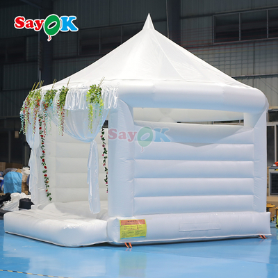 Sayok บ้านลมเป่าสีขาว ปราสาทเด้งดึ๋งสำหรับงานปาร์ตี้กลางแจ้ง งานแต่งงาน ของเล่นเป่าลม