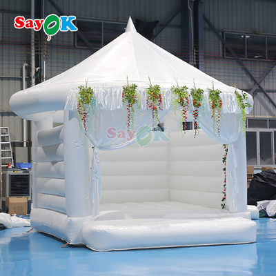 Sayok บ้านลมเป่าสีขาว ปราสาทเด้งดึ๋งสำหรับงานปาร์ตี้กลางแจ้ง งานแต่งงาน ของเล่นเป่าลม
