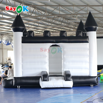 Sayok ปราสาทเป่าลมสีขาวดำ ปราสาทเด้งดึ๋งเป่าลมสำหรับงานอีเว้นท์กลางแจ้ง