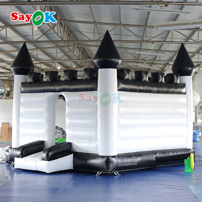 Sayok ปราสาทเป่าลมสีขาวดำ ปราสาทเด้งดึ๋งเป่าลมสำหรับงานอีเว้นท์กลางแจ้ง