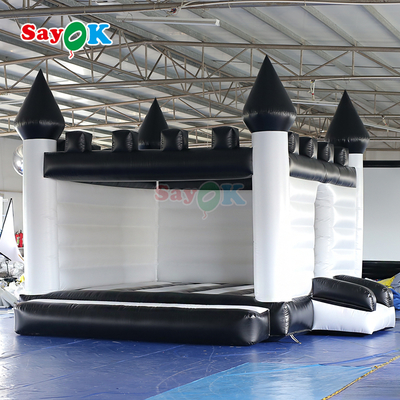 Sayok ปราสาทเป่าลมสีขาวดำ ปราสาทเด้งดึ๋งเป่าลมสำหรับงานอีเว้นท์กลางแจ้ง