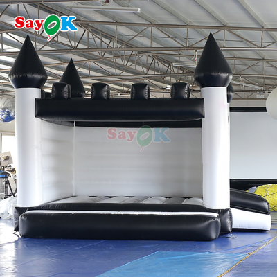 Sayok ปราสาทเป่าลมสีขาวดำ ปราสาทเด้งดึ๋งเป่าลมสำหรับงานอีเว้นท์กลางแจ้ง