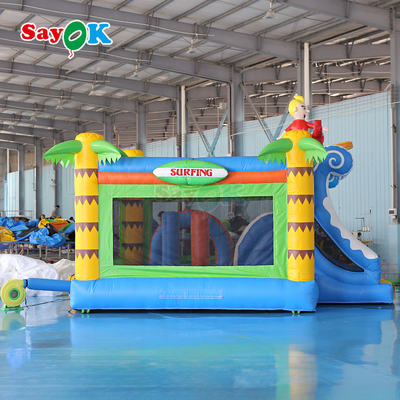 Sayok Surf Themed Inflatable Bouncer Castle Commercial Bouncy Castle คอมโบ้อฟฟาเบิ้ลสําหรับเด็ก