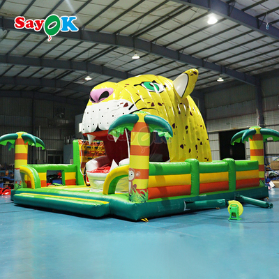 บ้านลมธีมป่าเสือ Sayok ปราสาทเป่าลมขนาดใหญ่สำหรับเด็ก