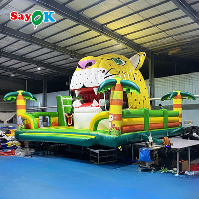 บ้านลมธีมป่าเสือ Sayok ปราสาทเป่าลมขนาดใหญ่สำหรับเด็ก