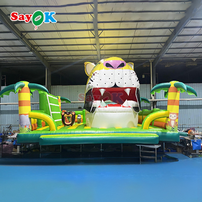 บ้านลมธีมป่าเสือ Sayok ปราสาทเป่าลมขนาดใหญ่สำหรับเด็ก