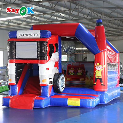 Sayok บ้านลมสไลด์เป่าลมธีมรถดับเพลิง คอมโบปราสาทลมเป่าลมสำหรับเด็ก