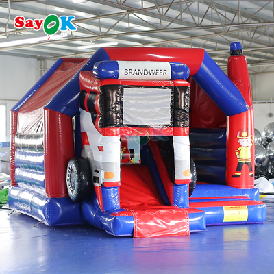 Sayok บ้านลมสไลด์เป่าลมธีมรถดับเพลิง คอมโบปราสาทลมเป่าลมสำหรับเด็ก