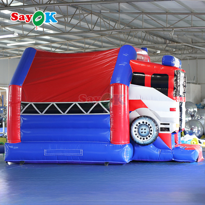 Sayok บ้านลมสไลด์เป่าลมธีมรถดับเพลิง คอมโบปราสาทลมเป่าลมสำหรับเด็ก