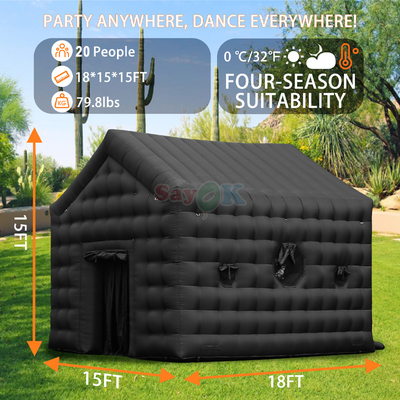 คลับกลางคืน 18 ฟุต แบบปนเปียก ค่ายไดสโก้แบบปนเปียก คลับกลางคืนแบบพกพาสําหรับงานเลี้ยงกลางแจ้ง