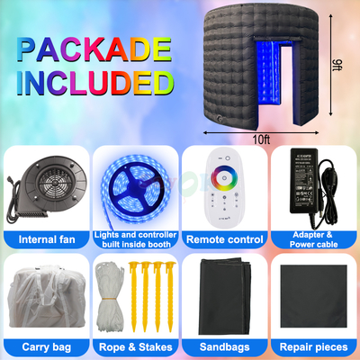 บูธถ่ายภาพเป่าลม 360 องศาสำหรับงานอีเว้นท์ เช่าเชิงพาณิชย์ ปรับแต่งได้