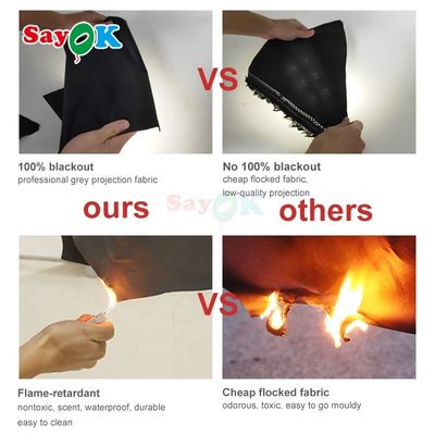 Sayok โดมท้องฟ้าจำลองแบบพองลม Blackout 100% พร้อมผ้าฉายภาพระดับมืออาชีพและขนาดที่ปรับแต่งได้สำหรับโรงเรียนและงานอีเวนต์