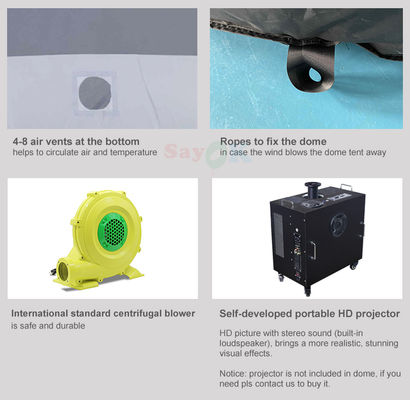 Customized Size Inflatable Planetarium Dome with Professional Projection Fabric and Free 3D Design