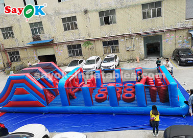 หลักสูตรอุปสรรคทำให้พองเกม PVC Long Inflatable Obstacle สำหรับกีฬากลางแจ้งสวนสนุก