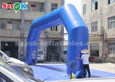โครงสำหรับตั้งสิ่งของพอง PVC สีฟ้า 9.14 X 3.65 เมตร ซุ้มประตูเป่าลมสำหรับงานโฆษณา ทำความสะอาดง่าย