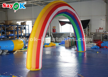 Custom Inflatable Arch 210D Oxford Cloth 6 * 3mH Rainbow Rainbow Arch สำหรับธุรกิจให้เช่า