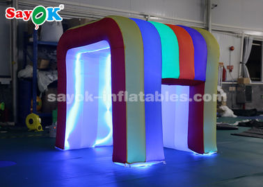 เต็นท์ปาร์ตี้เป่าลมสีรุ้ง LED Light Mini Blow Up Photo Booth สำหรับเด็ก SGS ROHS