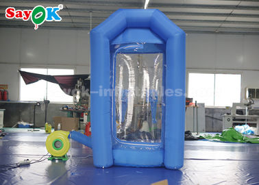 Cube Blue Inflatable บูธเงินพร้อมเครื่องเป่าลมสำหรับการโฆษณา