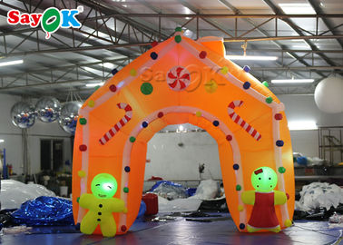 Christmas Inflatable Archway Oxford Cloth LED Light Inflatable Arch Tent ตกแต่งคริสต์มาสสีสันสดใสสำหรับโปรโมชั่น