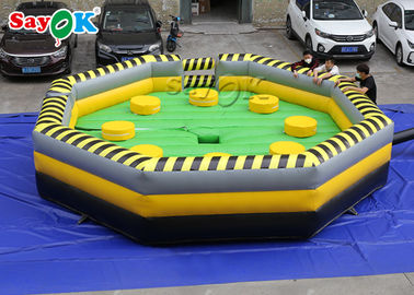 เกมสนามหลังบ้านทำให้พอง 6m Crazy Inflatable Meltdown Machine เกม Meltdown Wipeout เพื่อความบันเทิง