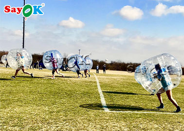 เกมเด็กทำให้พองเกมกีฬาทำให้พองโปร่งใสขนาดมนุษย์ฟองฟุตบอลลูกกันชน