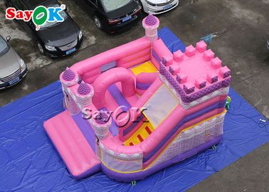 Kid Waterproof Princess ปราสาทเป่าลมสีชมพู 5x5.5x4.2m