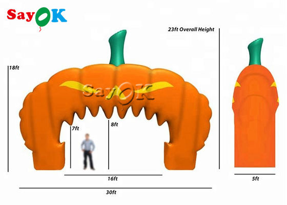 Custom Inflatable Arch Orange Halloween Pumpkin Event Inflatable Arch สำหรับซูเปอร์มาร์เก็ต