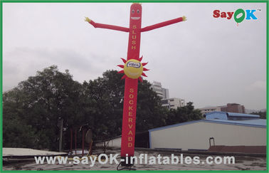 Air Dancing Man โฆษณาเชิงพาณิชย์ Red 6m Inflatable Tube Man พร้อมพิมพ์โลโก้ Oxford Nylon