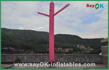 One Legged Air Dancer Pink Mini Inflatable Air Dancer With Blower 750w for Advertising