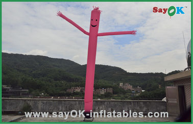 One Legged Air Dancer Pink Mini Inflatable Air Dancer With Blower 750w for Advertising
