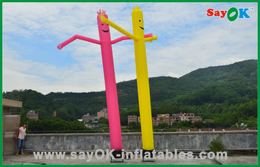 One Legged Air Dancer Holiday Decorations สีแดง / สีเหลือง Inflatable Tube Man Commercial Dancing Air Man