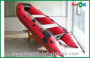 ไฟเบอร์กลาสสีแดง PVC Inflatable Boats ตลกน้ำหนักเบา Inflatable เรือ