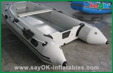 Custom PVC Inflatable Boats เรือไฟเบอร์กลาสสีขาว Deep-V ขนาด 3.6 ม. x 1.5 ม