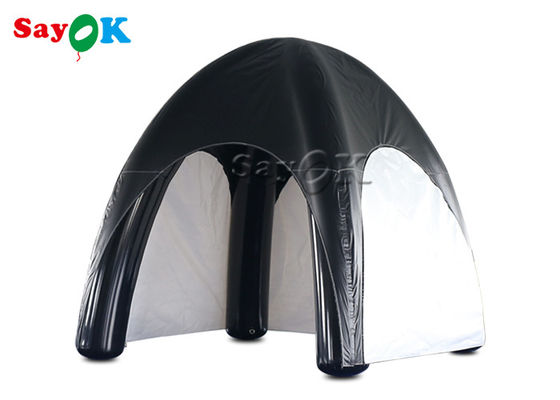 Family Air Tent Tarpaulin Air Sealed Inflatable Spider Tent สีดำและสีขาว