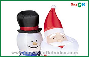 คริสต์มาสซานตาหรือ Snowman ตกแต่งวันหยุดทำให้พองด้วย Sleigh