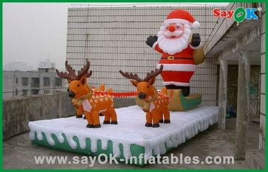 คริสต์มาสตกแต่งบ้าน Inflatable ซานตาและกวางขนาดใหญ่