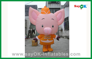 ตัวละครการ์ตูนสําหรับงานเลี้ยงวันเกิด Custom Standing สีสันหมู inflatable inflatable การ์ตูน Chracter