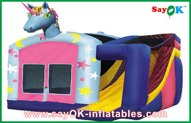 Cartoon Inflatable ตีกลับเด็ก Waterpark ผสมผสาน Inflatable ด้วยสไลด์