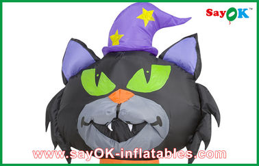 Black Halloween Event Inflatable Cat ตกแต่งแมวฮาโลวีนพองเพื่อความสนุก