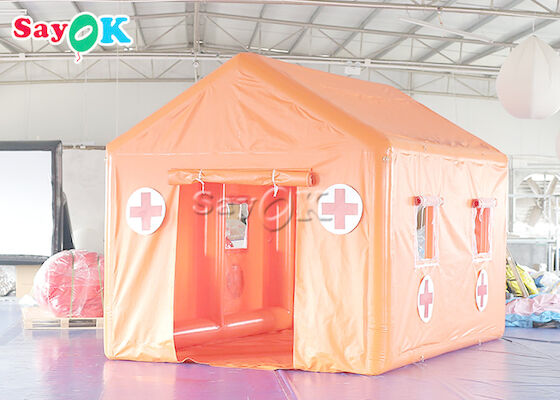 เต็นท์โรงพยาบาลสนาม PVC Tarpaulin Emergency Inflatable Medical Tent Waterproof