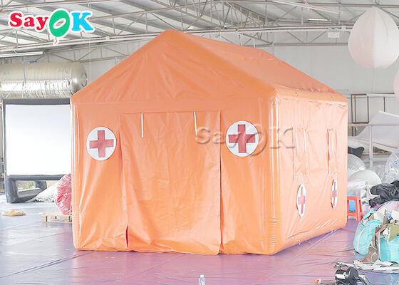 เต็นท์โรงพยาบาลสนาม PVC Tarpaulin Emergency Inflatable Medical Tent Waterproof