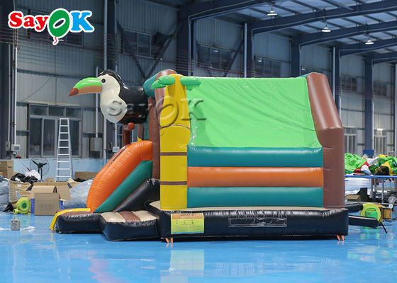 สีสัน Tucan Jumping Bouncy Castle Bed Animal Theme นกหัวขวาน Bounce House Slide Combo