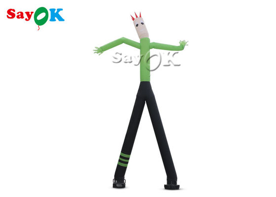 Dancing Inflatable Man 8m 24ft สีเขียว Mini Hand Shaking Inflatable Air Dancer Man With Two Legs