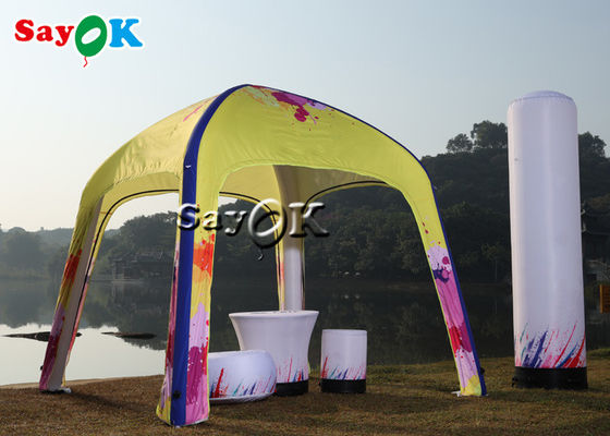Air Tent Camping เต็นท์พองลมสีเหลืองแบบกำหนดเอง Pop Up Gazebo Canopy Tent