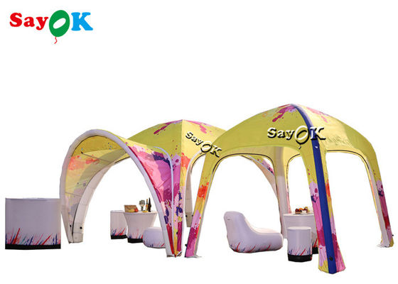 Go Outdoors Air Tent TPU การพิมพ์เต็มรูปแบบกันสาด Inflatable X Tent 5m 17ft สำหรับการโฆษณา