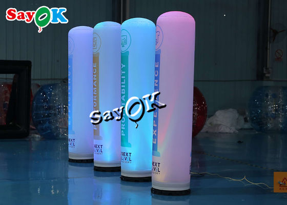 2m 7ft Inflatable Lighting ตกแต่งโฆษณาคอลัมน์อากาศด้วยการพิมพ์สีเต็มรูปแบบ